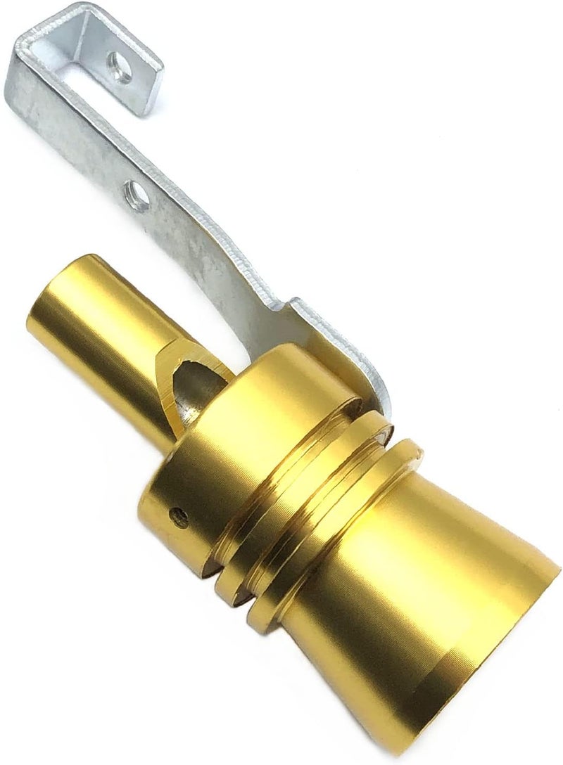 DEVMO 2pcs XL Size Aluminum Alloy Universal Turbo Sound Exhaust Muffler Pipe Whistle Car Roar Maker (XL-Gold) - Image 3